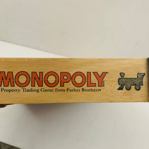 Vintage Monopoly Wooden Box Board Game Nostalgia Series All Aboard 2001 Sealed - Picture 3 of 4